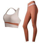 Yoga suits summer sports bra vest high-intensity gathering bra fashion fitness running suit WXM167+CKM254