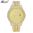 Missfox 2643 new trend fashion waterproof hip hop full Diamond Men's Watch Bracelet popular