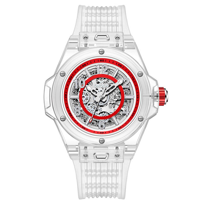 ONOLA ON3836 2023 Fashion New Hollow Automatic Mechanical Watch Men's Waterproof Transparent Case Tape Watch Men