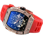 2023 Watch for men New Diamond Quartz Watch Barrel-Shaped European Style Hollow Ghost Head Quartz Watch 9791