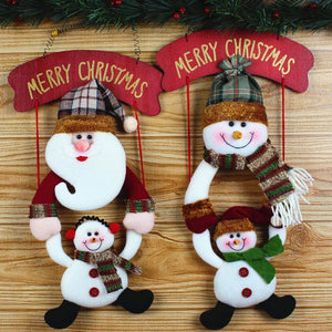 Santa fabric pendant Christmas decorations pendant Christmas fabric doll Santa pendant