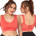 Large size new hollow mesh sports underwear women no steel ring shockproof yoga running sports  bra 4563