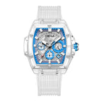 New Fashion Trend Personality ONOLA 6811 Design Transparent Shell Square Luminous Young Student Watches Men's Watch Free original gift box