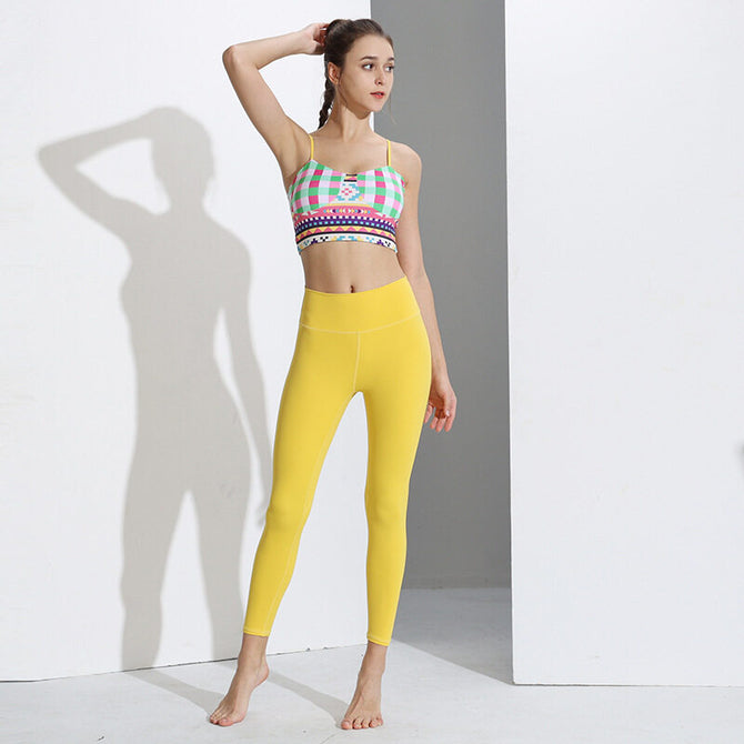 New Printed Yoga Clothes Two-Piece Set Ladies Chest Pad Soft Tight Breathable Fitness Suit sports Bra and legging TZ-220928