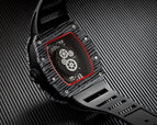 SKONE Time and Space New barrel Watch Men's Hollow Bottom Quartz Watch Silicone Watch 5168