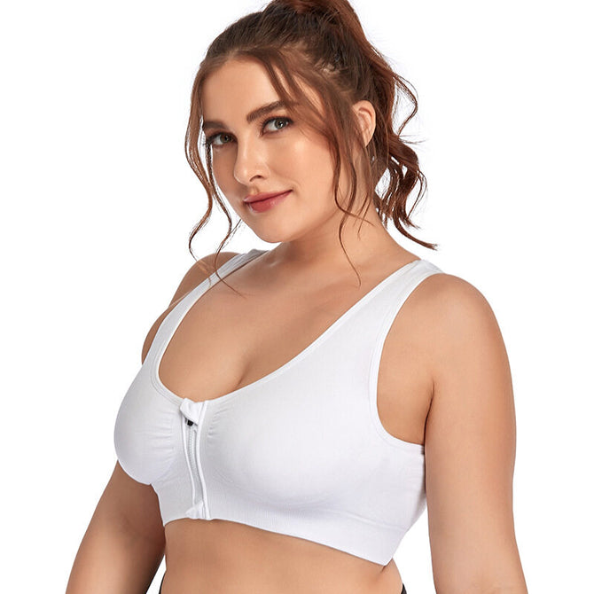 Large size Bra zipper sports bra lady running yoga bra without rims sports women bra vest 7652