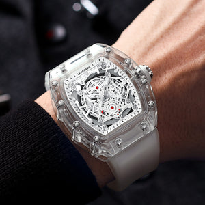 KIMSDUN NEW Brand Richard Waterproof Men's Watch Tonneau-shaped Miller Transparent Men's Quartz Watch K2015B