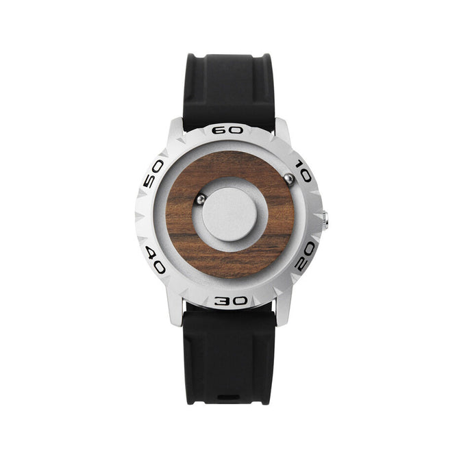 EUTOUR Magnetic Ball Bearing Men's Wooden Dial Personality Creative Watch Fashion Concept Rimless Design Watch Male Women Watches with Boxes Gifts