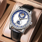 New Kimsdun Sun Moon Star Men's Watch Automatic Men's Watch Waterproof Business Watch High-End Mechanical Watch k1813A