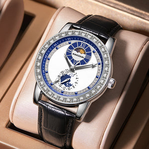 New Kimsdun Sun Moon Star Men's Watch Automatic Men's Watch Waterproof Business Watch High-End Mechanical Watch k1813A