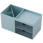 Desk Organisers Stationery Storage Box Multipurpose Desktop Organizer & Storage Box with Transparent 2 Tier Drawer Kotak Alat Tulis