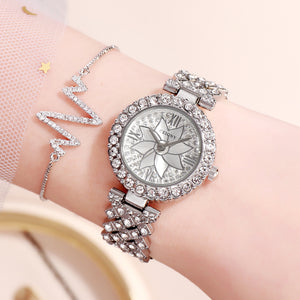 BW Women's watch fashion elegant Small Full Diamond Watch Fashion Small Dial Round Women's Watch Light Luxury lady Watch