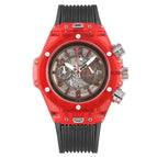KIMSDUN Men's Fashion Trend Luxury Sports Quartz Chronograph Watch Transparent Watch Military Classic Silicone watches 719D student watch
