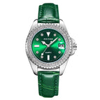 Belt Watch Fashion Trendy Green Niche Diamond Water Calendar Luminous Waterproof Watch for Women 8125