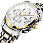 NIBOSI 2353 Fashion Sport Quartz  Men's Watches Full Steel Business Waterproof Watch with box gift for man