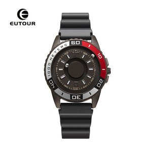 EUTOUR E025 fashion Creative Magnetic Black Technology Metal Male Watch Student Female Male Watch Fashion Shake Sound Explosive Quartz Watch Simple with box gift for men