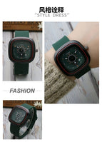 Calendar Girls' Silicone Watch Turntable Square Men's and Women's Retro Plastic Watch Men's and Ladies' Watches Quartz Watch 217