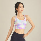 Sports yoga Bra Tie-Dyed Twist Braid Strap Beauty Back Yoga Clothes women Summer Sexy Backless Workout Bra sports top