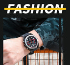 Megir watch men's fashion blue timing leather watch sports quartz watch 2135