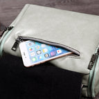2021 spring and summer new fashion retro oil wax leather handbag shoulder messenger Boston female bag D128