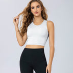 2021 summer new yoga vest women gathering hollow beauty back fitness running sports top yoga vest 9082