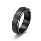 Titanium steel frosted rotatable ring seven color pearl sand stainless steel decompression Ring Bracelet