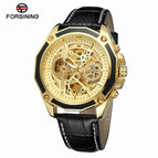 Forsining Waterproof Mechanical Watch Men's Fashion Casual Steel Belt Hollow Automatic Mechanical men Watch SLZe66