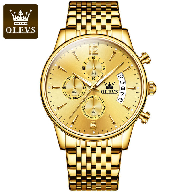 Olevs Men's Watch Large Dial Multi functional Sports fashion Calendar Quartz Watch Men's Watch 2867QP