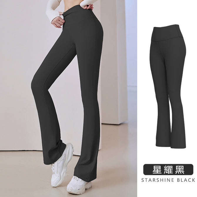 Women's Fitness pants Skinny Hip Raise Quick-Drying Breathable High Waist Slim Fit Elegant Wide Leg Sports dancing yoga pants JYMK025