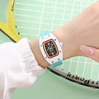 New Women's Candy Series Watch Genuine Diamond Square Waterproof Fashion Luminous lady quartz Watch 8084B