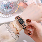 Tiktok Square Ancient Chinese Women's Watch Vintage Small Fragrance Chain Woven Band Watches for Women
