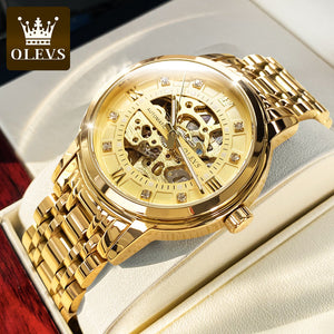 OLEVS Men's Watch Automatic Mechanical Watch Hollow design Watch Men's Watch 9901 steel