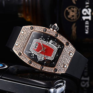 Women's watch Diamond-Encrusted Quartz Watch Barrel-Shaped Red Lip Series Fashion Watch in Stock 1615