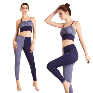 Women yoga Clothes Suit Women's Push up Sports Vest Yoga Clothes Spring and Summer Contrast Color Dance Two-Piece Suit ENY138