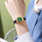 GEDI Fashion Girls' Watch Artistic Retro Small round Watch Ins Style All-Match Belt Quartz Women's Watch 13017