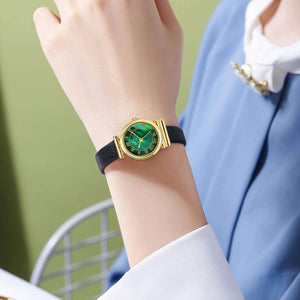 GEDI Fashion Girls' Watch Artistic Retro Small round Watch Ins Style All-Match Belt Quartz Women's Watch 13017