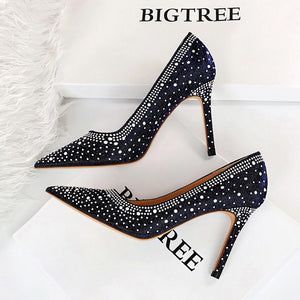 1938-1 Ladies shoes super high-heeled shallow pointy high-heeled shoes women's shoes office lady single shoes