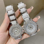 NEW Dimini starry watch female full diamond heavy industry exquisite fashion temperament ladies steel strap watch 6433