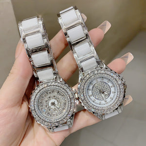 2021 new Timini starry watch women full diamond exquisite fashion temperament ladies steel strap waterproof quartz watch 6433