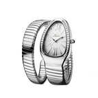 Missfox watch women's fashion personalized snakehead Bracelet Stainless Steel Diamond snake watch women