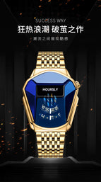 Hoursly Watch Men's Best-Seller on Douyin Motorcycle Men's Watch Internet Celebrity Waterproof Men's Watch Quartz Watch