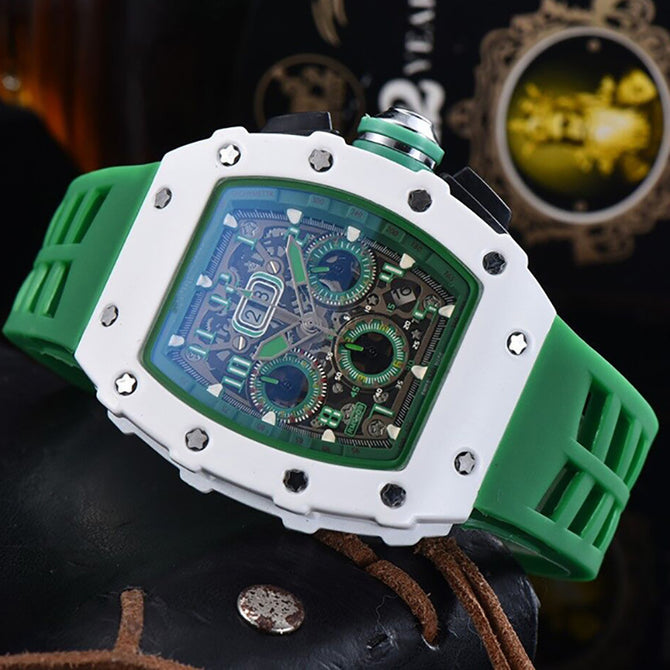 Men's Watch 6-Pin Seconds Running Richard Barrel Quartz men's casual Watch in Stock 1035