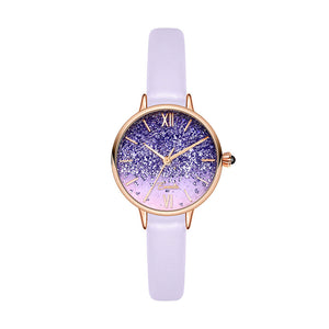 Women's Watch Gradient Starry French Light Luxury Minority Watch Temperament Small Green Watch Simple Women's Watch