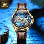OLEVS Men's Watch automatic mechanical watch men's waterproof hollow student men's business watch