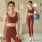 Yoga suits women's running vest type cross beauty back breasts fitness sports yoga bra sports set 710+807