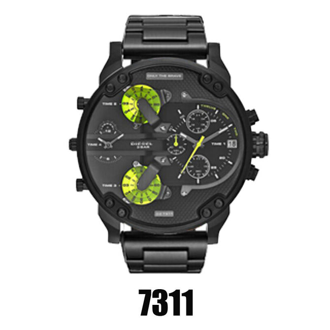 LEEMOON Large Size Fashion Trendy Personality Large Dial Leisure Alloy Steel BandQuartz Leisure DZ Watch Big Watch