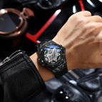 CHENXI Men's watch Geometric Cool Watch Calendar Silicone Luminous Waterproof Men's Quartz Wrist Watch CX-8252