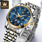 OLEVS watch for men multi-functional fashion three eyes waterproof business cusal quartz men watch 2858