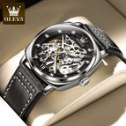 OLEVS men's watch automatic mechanical watch hollow light luxury gypsophila men's watch 6651JT