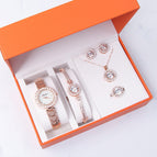 2021 women watch bracelet set fashion simple quartz lady watch office lady student gift watch box set 5015